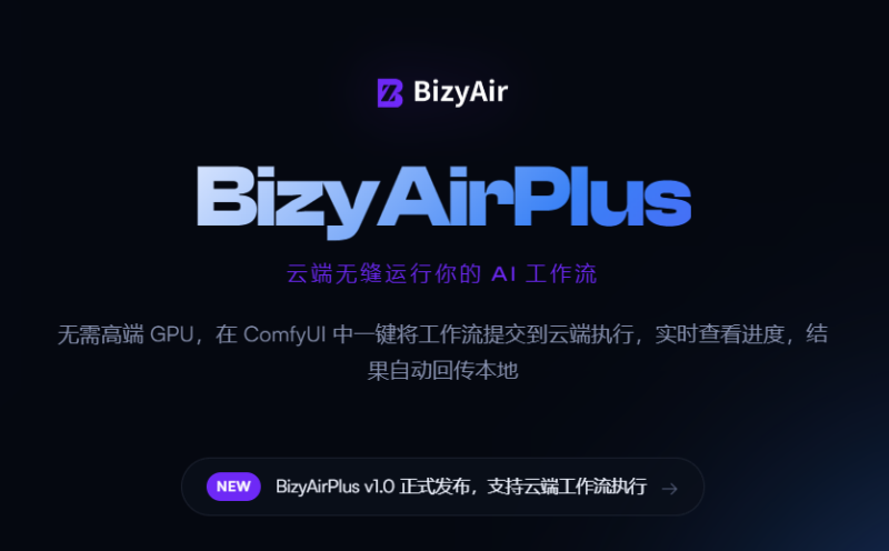 BizyAirPlus
云端无缝运行你的 AI 工作流-AIAS.ASIA